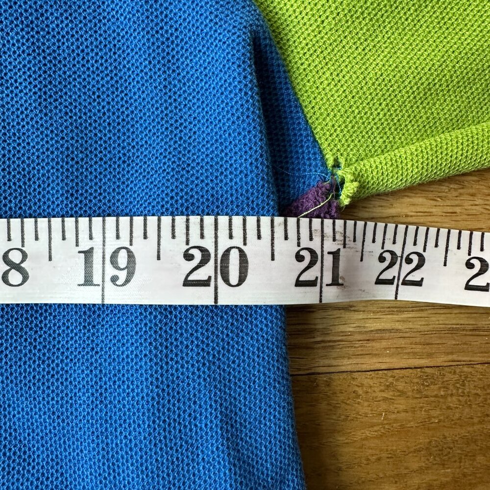 J. Crew Colorblock Long-Sleeve Polo in Blue, Yellow, Green, Coral, Burgundy - Picture 3 of 6